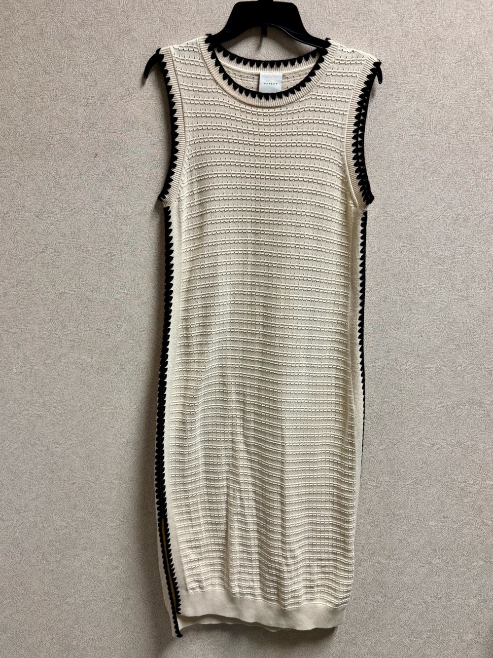 Varley Dwight Tank Knit Dress Cream/Black Size Medium - Picture 6 of 15